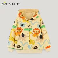 AostaBetty европейский и американский стиль с капюшоном пальто для мальчиков осень милые дети повседневные детские свитер с длинными рукавами