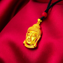 越南沙金佛头吊坠 铜镀金佛像复古个性男女款配饰DIY直播带货礼品