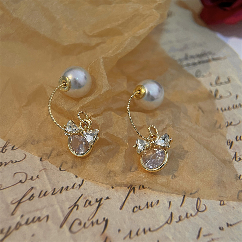 Fashionable cute universal sophisticated fresh earrings pearl
