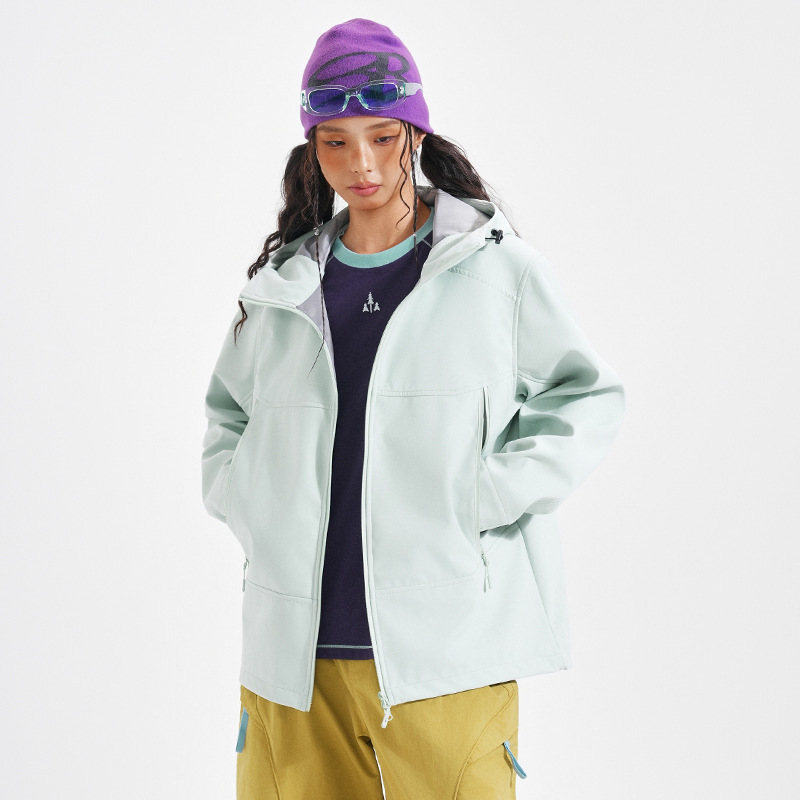 Cross-Border Foreign Trade Outdoor Windproof, Waterproof and Anti-Fouling Soft Shell Jacket Couple Hiking and Mountaineering Versatile Hooded Jacket