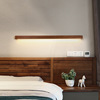 Modern and minimalistic line sconce for bed, Scandinavian wooden long lights