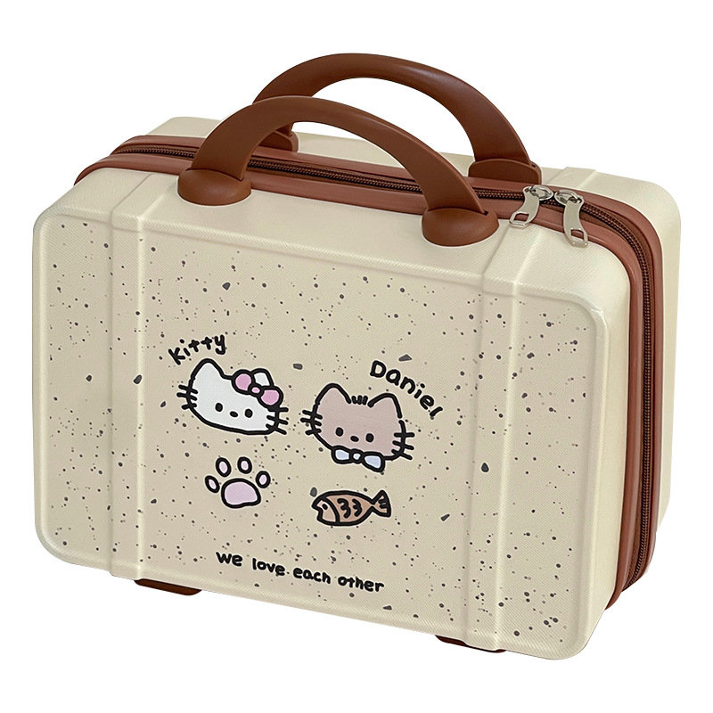 Caja de maquillaje original lindo gatito, corazón de la niña, nuevo tipo de bolsa de maquillaje portátil de gran capacidad, caja de almacenamiento, bolsa de lavado de viaje
