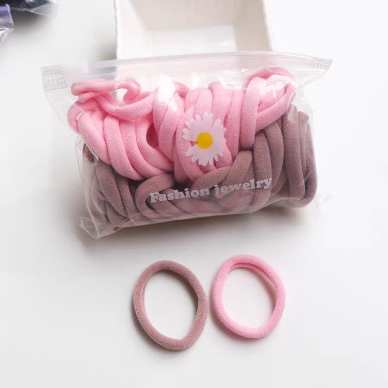 Niños accesorios para el cabello niñas sin costura cabello de alta elasticidad no daña cabello anillo de cabello banda de goma cubierta de cabello