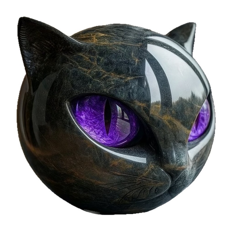 跨境Luxury Black Cat Stone Sculpture猫头黑猫摆件家居庭院设计|undefined