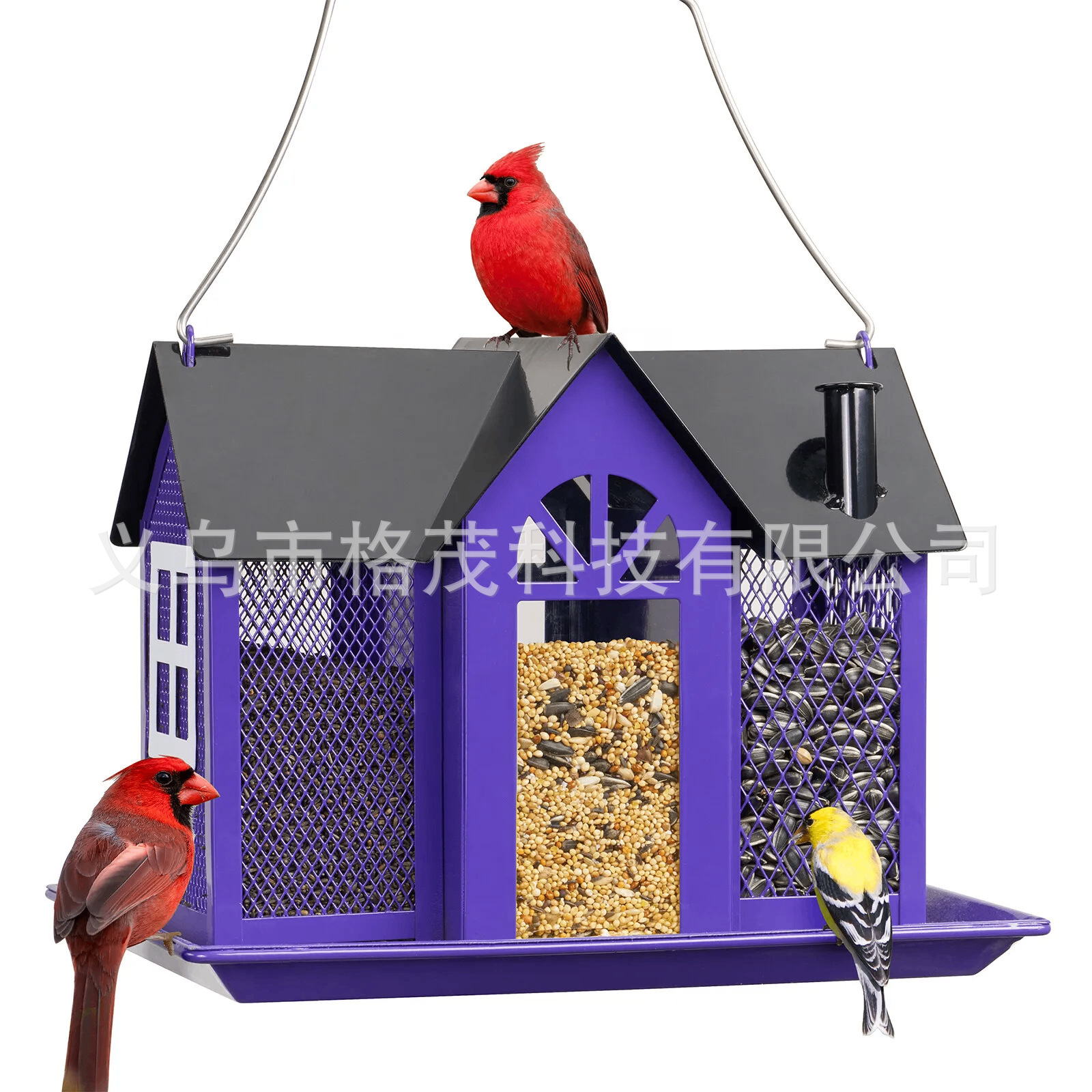 New cross-border creative swing house bird feeder metal courtyard…