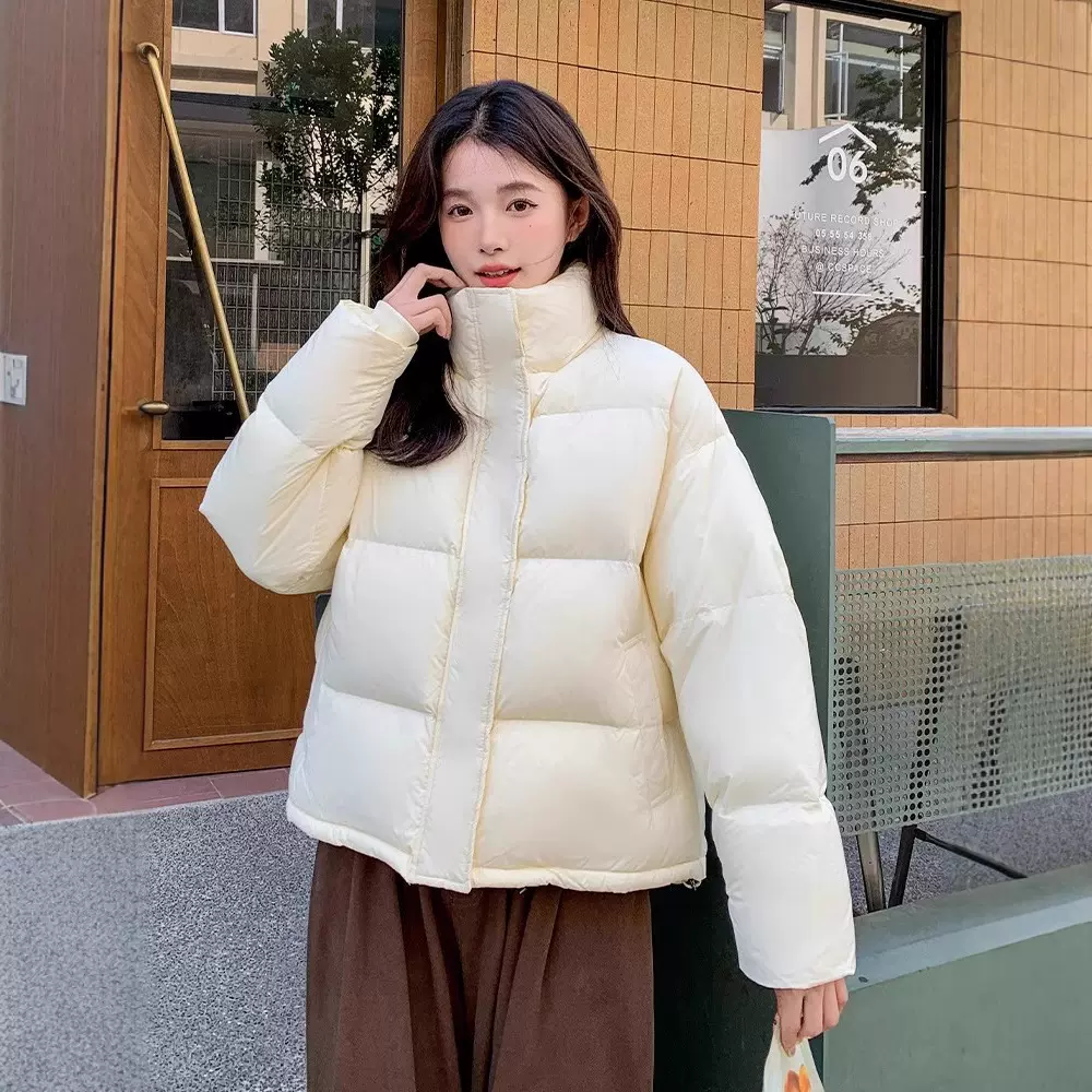 羽绒服女冬季新款新款冬韩版时尚小个子加厚95白鸭绒面包服外套女