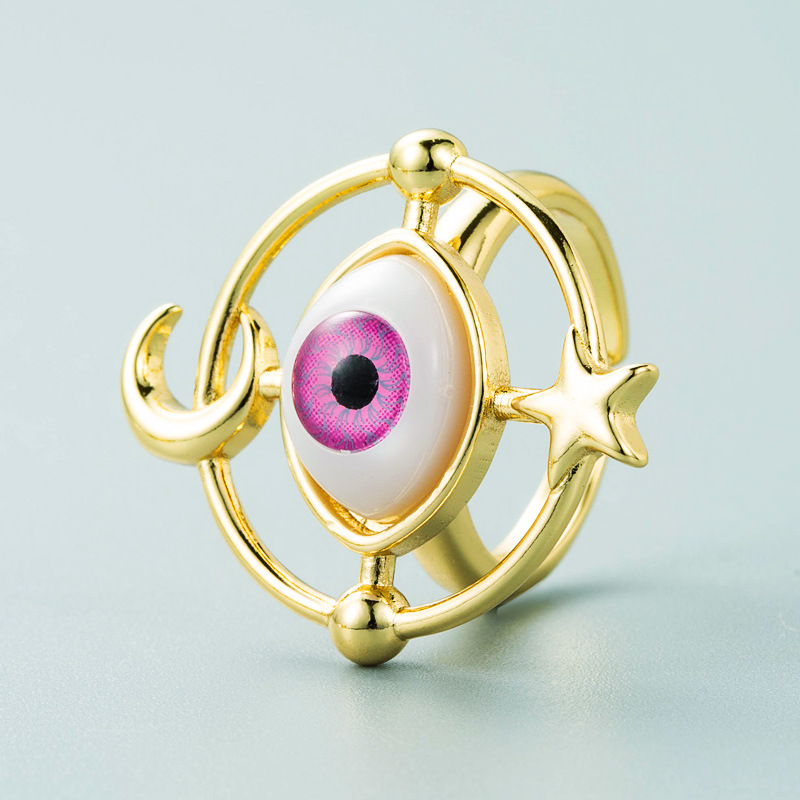 Cross-Border Supply European and American Fashion Classy Devilu0027s Eye Copper Plating 18K Gold-Pla