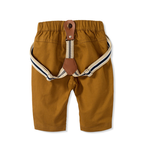 European and American boys and babies gentlemen's dress for young children spring and autumn new long-sleeved trousers triangular clothes set one piece on delivery