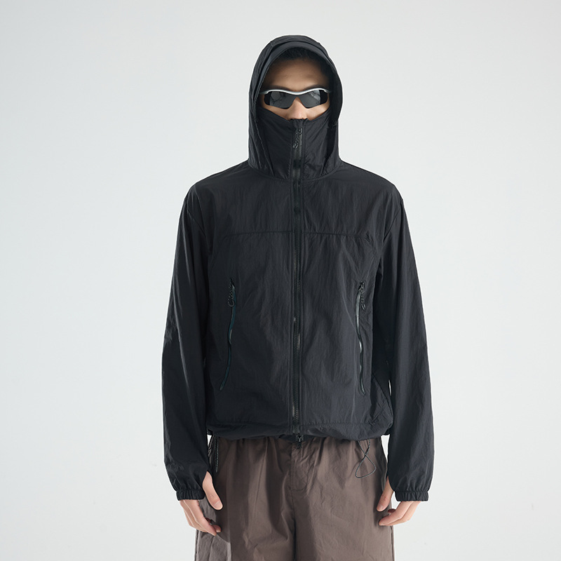 カンナの下で日焼け止めの服の女性の薄い通気性2025新型の日焼け止めの上着の男性の日焼け止めの上着のUPF100日焼け止めの服