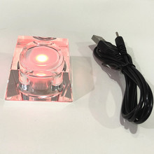 水晶底座七彩燈電子LED電子燈座 水晶充電燈底座可放3D內雕球方體