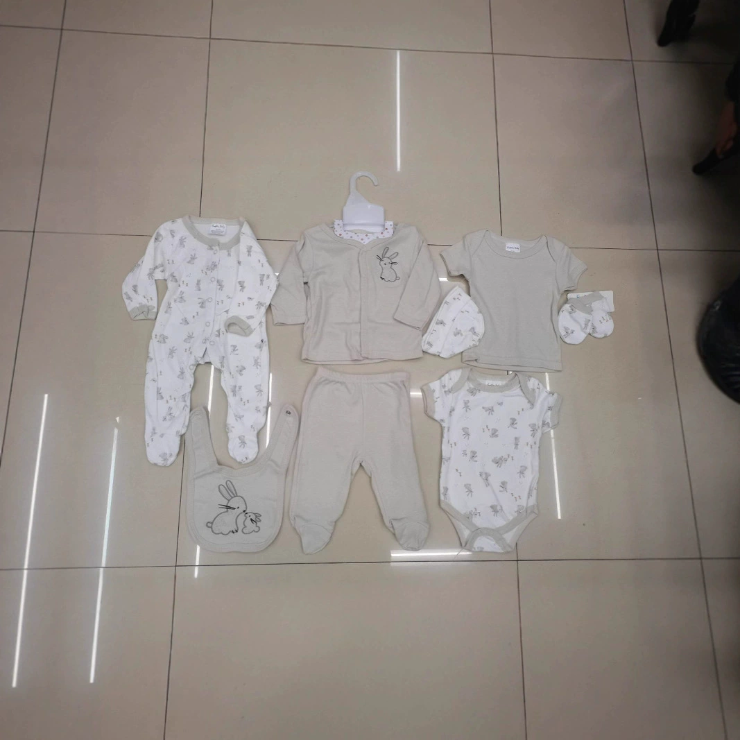 Детская одежда с короткими и длинными рукавами, комплект пижамы из восьми предметов, комбинезон, весенне-летние пижамы для новорожденных