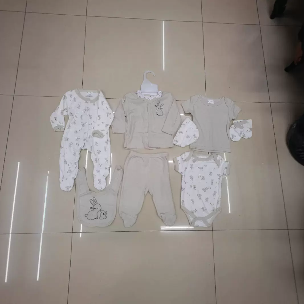 儿童短袖哈长袖衣爬爬服八件套睡衣套装连体衣春夏新生婴儿睡衣衣