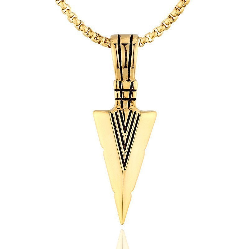 Collana con ciondolo a freccia vintage uomo in lega personalizzata_voghion.com