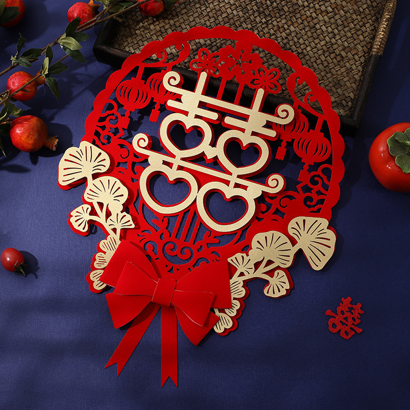 Pegatinas de Boda boda especial diseño de la habitación de la boda puerta nueva decoración de la casa pegatinas de puerta traje de dormitorio de las mujeres