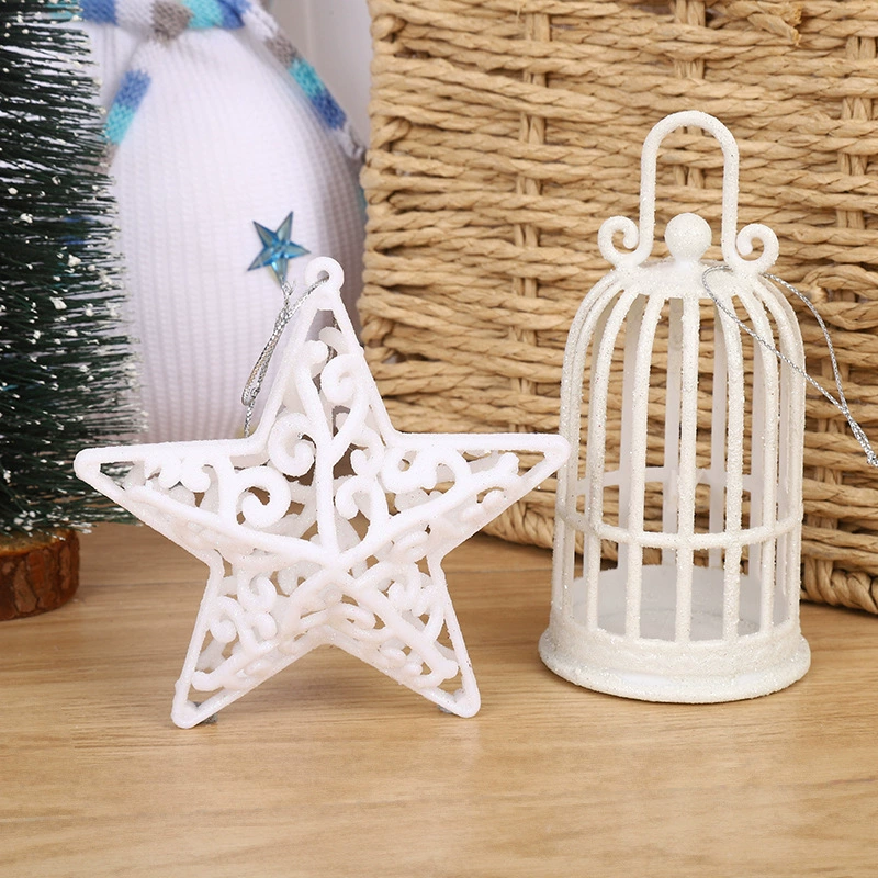 Креативное рождественское украшение лисьего рога Wing Decoration Products Creative Bird Cage Pentaphysis Hollow Christmas Tree Scene Pendant