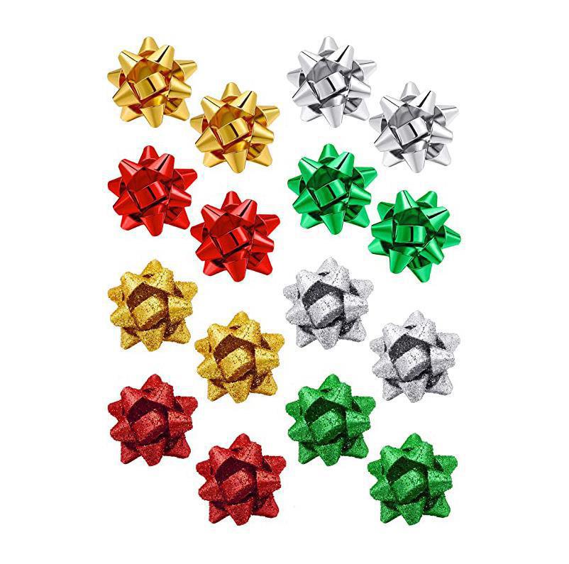 Europa y América nueva Navidad pendientes de metal simple Flor de Navidad regalo de las mujeres arco creativo pendientes en stock al por mayor