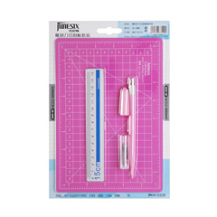 Junesix手帳美工筆刀切割墊板套裝 A5切割板 雕刻筆刀 鋁尺三件套