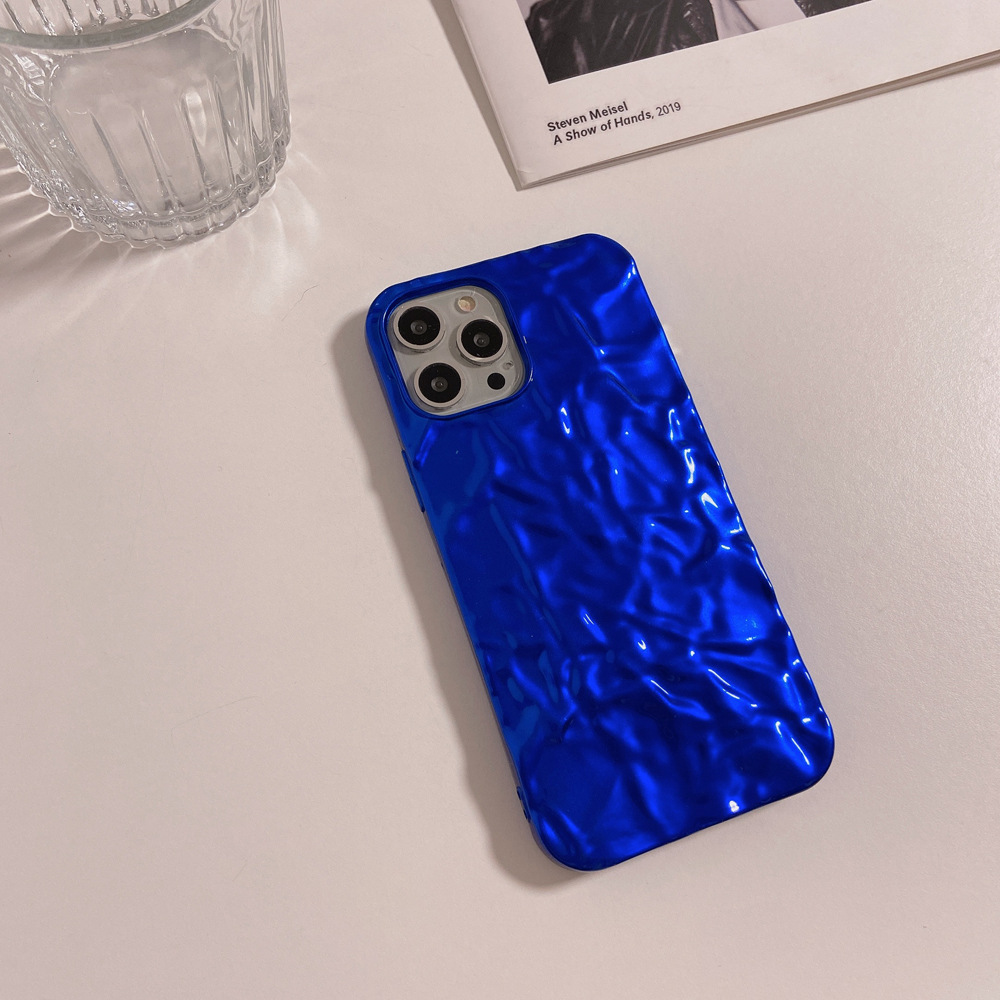 Silicone Phone Case For Iphone 13 Pro Max And 12 Blue Foil Case_voghion.com