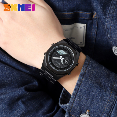 Skmei Men's Synchronous Movement Sports Business Electronic Watch Steel Strap Men's Watch Factory Direct Sales