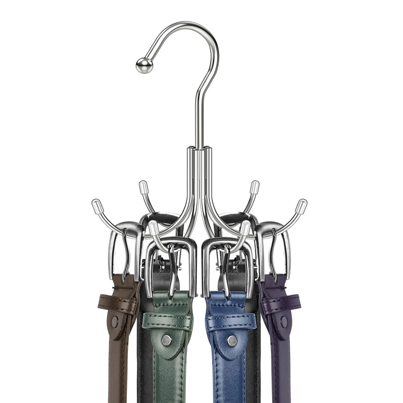 Metal 8 ganchos 6 ganchos percha de almacenamiento telescópica multifuncional correa correa colgante bolsa colgante almacenamiento gancho giratorio