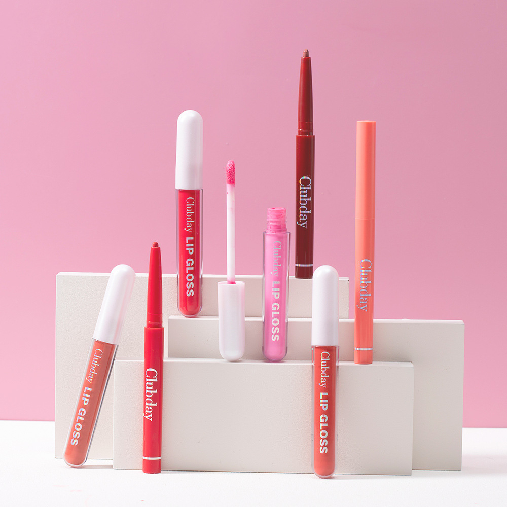Clubday Lip Makeup 1+1 Set: Velvet Matte, Water-repellent Lip Gloss and Outlining Lip Pen undefined