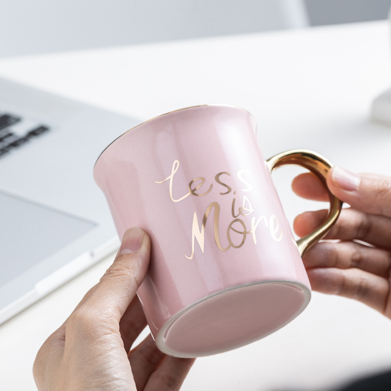 Regalos de flores de cerámica de flores de marcas tazas de cerezo tazas de agua de impresión de logotipo