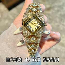 歌迪轻奢满钻小复古手镯表带女表石英手表批发考试手表