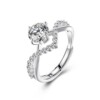 Fashionable classic adjustable wedding ring for beloved, light luxury style, one carat