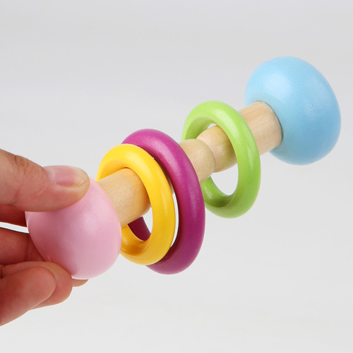 Baby Soothing Toys Brain Development Early Education Grasping Toys for Boys 0-1 Years Old Gift for Girls 6-8 Pcs 5 Months Wooden Rattles