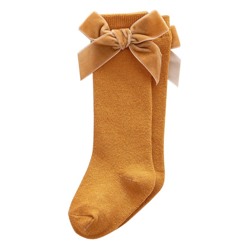 Transfronterizo europeo y americano recomienda primavera y otoño INS español terciopelo arco Mediados de longitud bebé princesa vestido Calcetines