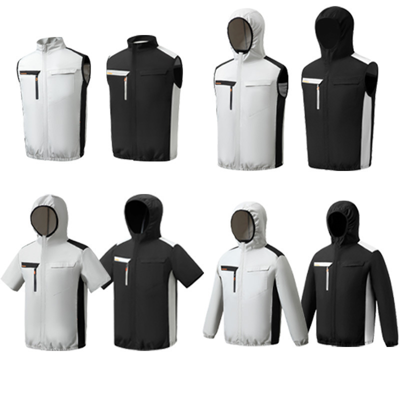 2025 Summer Cooling Charging Air Conditioning Suit Short Sleeve Fan Suit Vest Refrigeration High Temperature Sun Protection Outdoor Work Clothes for Men