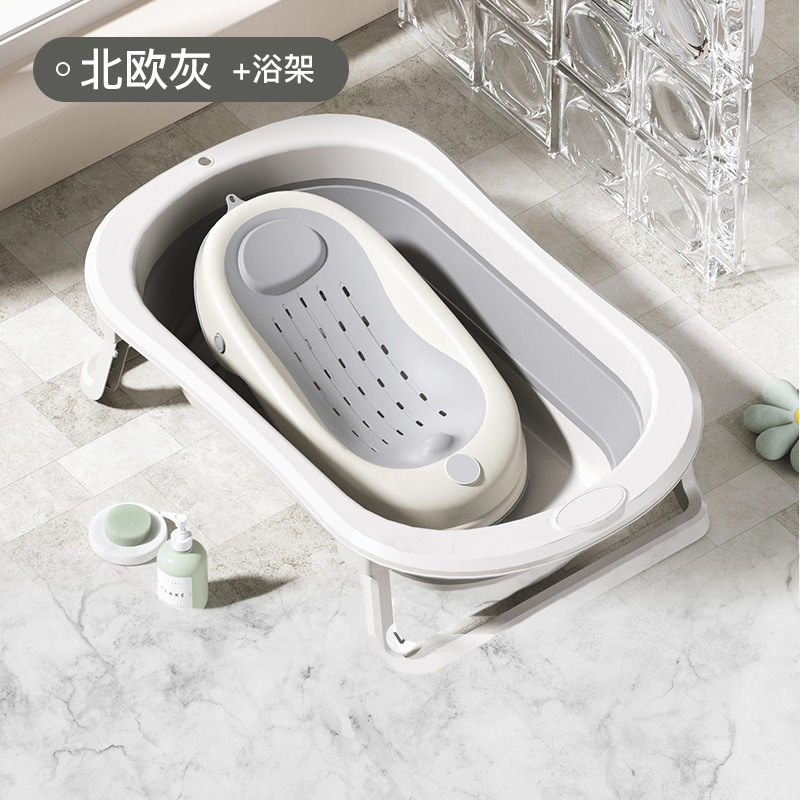Baños de baño para bebés personalizados con sensor de temperatura inteligente, barriles de baño para recién nacidos, grandes baños para bebés plegables en casa para sentarse y acostarse