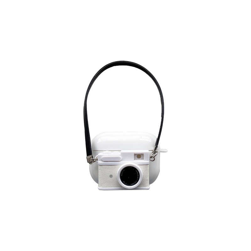Cámara Retro Para airpods pro Apple 1/2/3 generación Bluetooth inalámbrico auricular caso lindo suave caso creativo