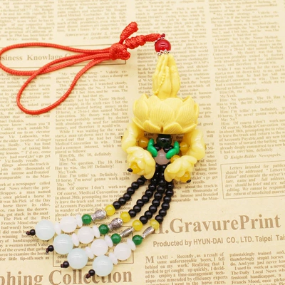 Car Hanging Ornaments Guanyin Buddha Car Interior Decorations Lotus Buddha Maitreya Buddha Car Pendant Home Live Streaming (Car hanging) - red-string-four-pendant-bracelet-buddhas-hand