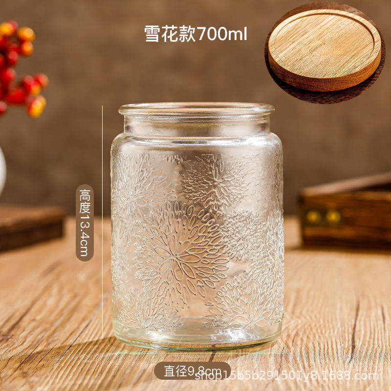 Chino retro Begonia flor vidrio sellado tarro caramelo snack tarro de almacenamiento frutos secos tuerca de almacenamiento tarro