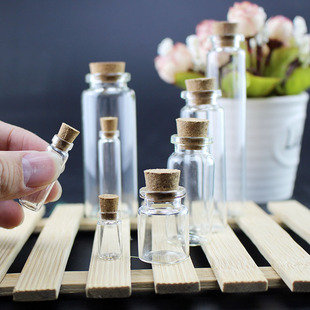 Cork tiny glass bottle mini wishing bottle transparent essential oil small empty bottle decorative drift bottle diy wholesale