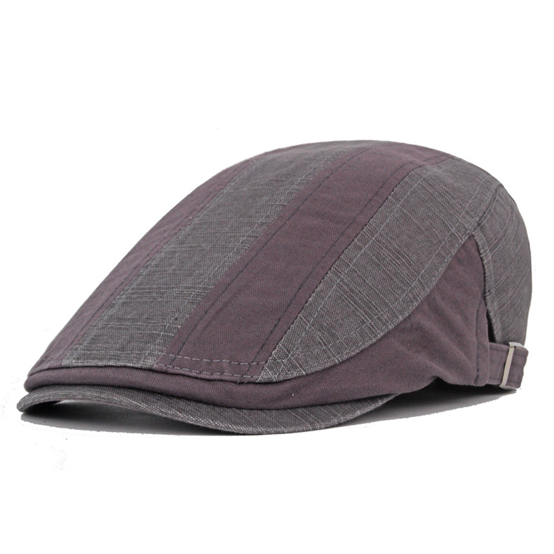 168g Weight Beret Hat Hats Type Holiday Occasion Cotton Material Color Block Pattern Spring&Summer Season Men's Gender Casual, Sports Style Flat Eaves Rim Men's Casual Sports Color Block Flat Eaves Beret Hat 3