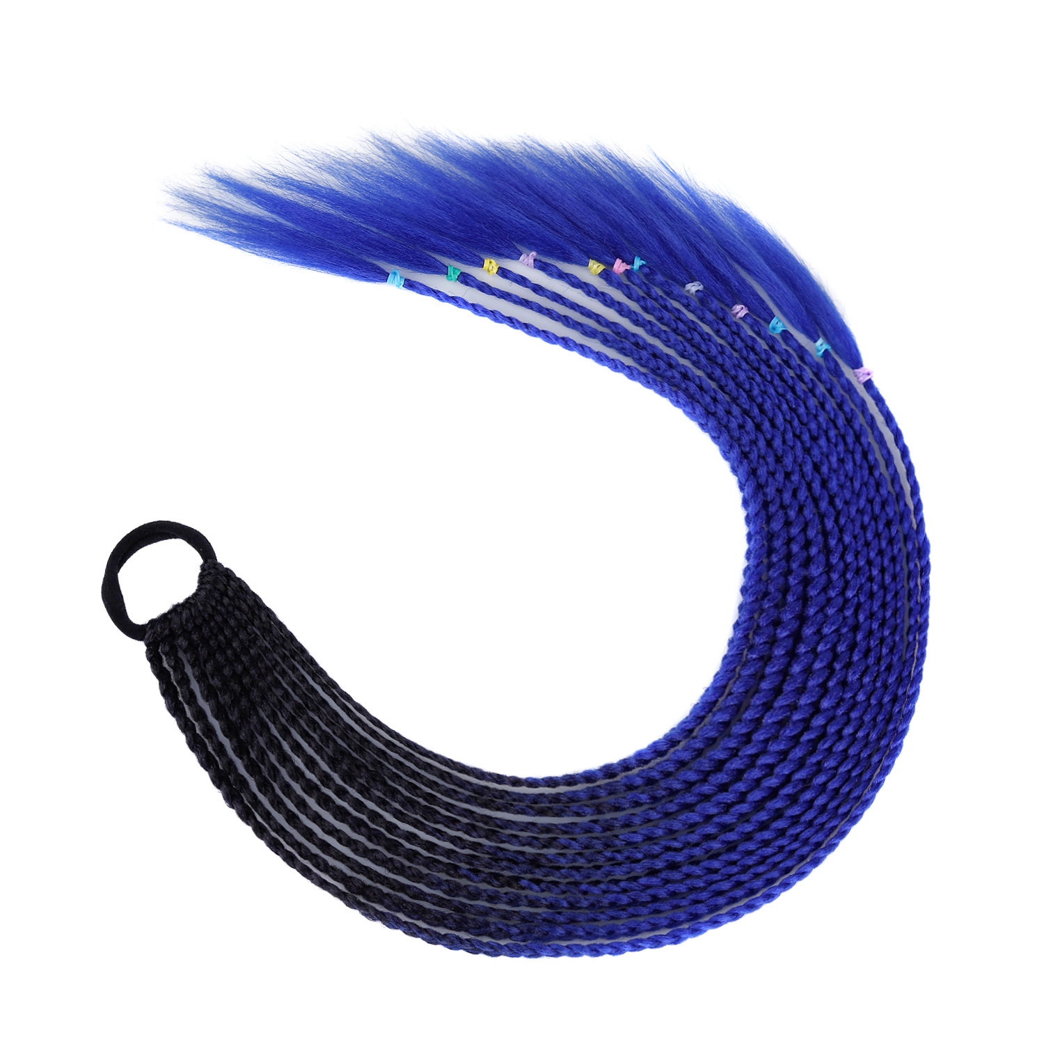Cola de caballo B21# Negro + azul real