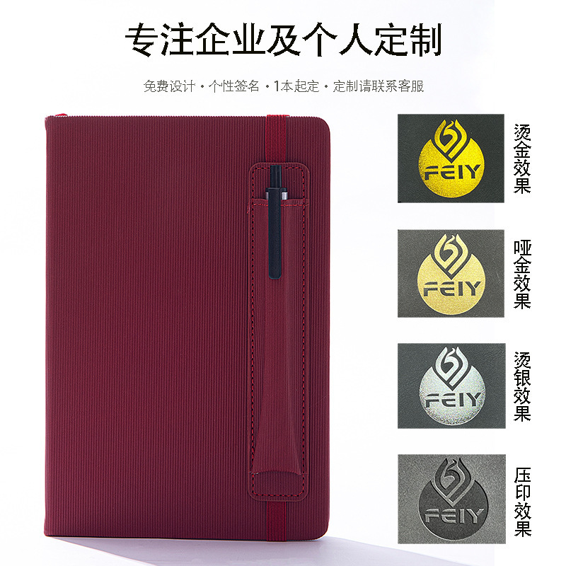 Nuevo portátil a5 personalizado logotipo de alto valor de la cara cuaderno de escritorio cuaderno de mano caja de regalo de negocios mayorista