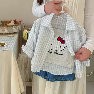 Летняя летняя одежда, комплект, милая майка для девочек, юбка, штаны, в западном стиле