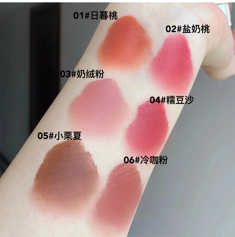 CACE Little Gold Tube Matte Lip Paste Soft, misty and smooth, low-saturation milk coffee versatile color, natural whitening makeup wholesale undefined