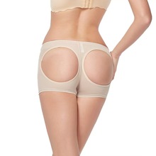 跨境塑身收腹裤露屁股露臀漏pp欧美提臀裤性感平角打底内裤女