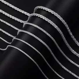 欧美时尚满天星波光粼粼项链女潮流高级感锁骨链菜花项链素链配链