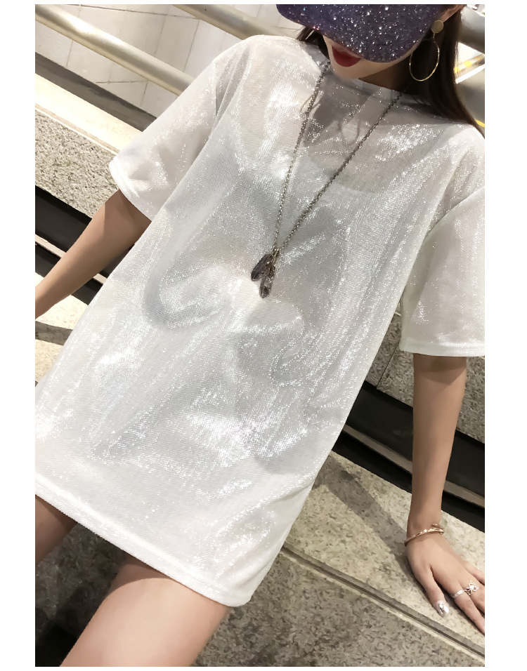 Long Shiny Silk T-Shirt Image 3