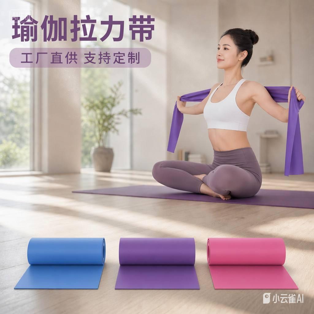 Yoga resistance band TPE latex stretching band sports fitness equipment for hip squats and stretching cross-border