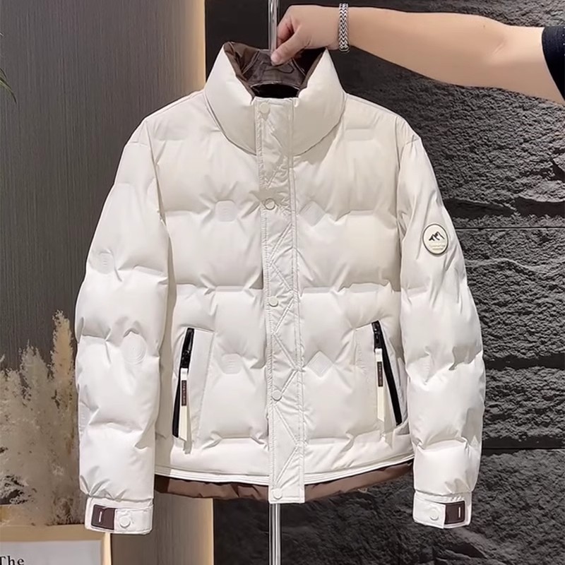 Men's Clothing 2023 Autumn and Winter Men's Fashion Jacket All match Warm Windproof Cold resistant Slim Fit White Duck Silk cotton Jacket Wholesale_voghion.com