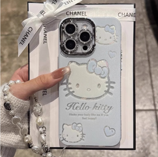 Girl ins blue love bowknot cat para iPhone14/15ProMax funda para teléfono 12 Apple 13 nuevo