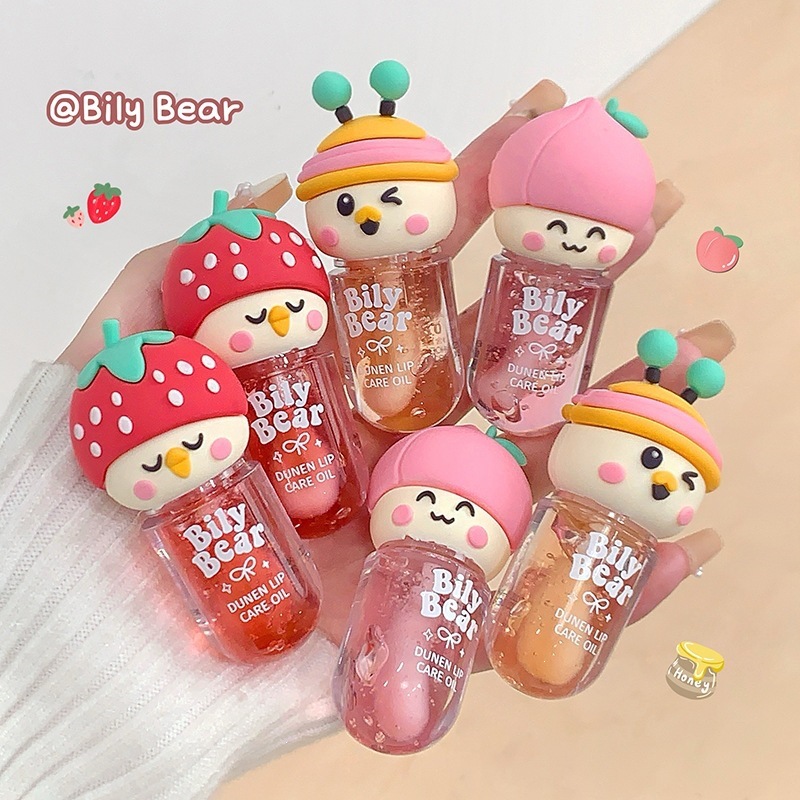 Bily Bear甜萌嘟嫩护唇油 呵护唇部 防干裂淡化唇纹水光透明唇蜜