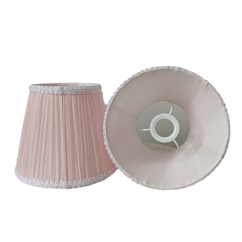 Cruz-frontera Rosa princesa seda arruga tela hecha a mano pantalla redonda anti-piercing ojo shading lámpara de mesa lámpara de pared Accesorios