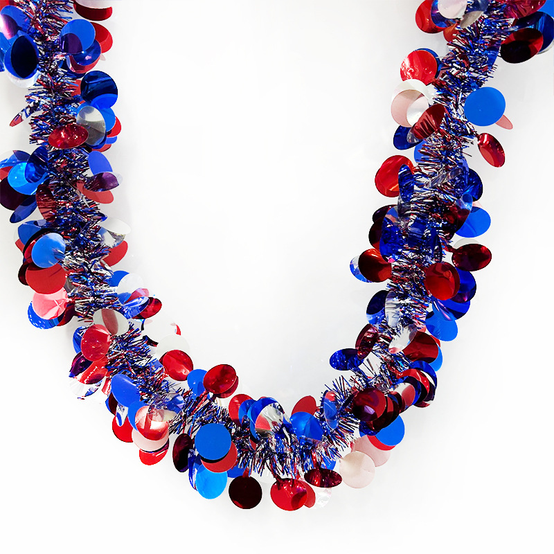 Telas de colores, cintas, arreglos de tiras de lana, Día de la Independencia de EE. UU., Estrellas de tres colores, tiras de colores, adornos de tiras de lana